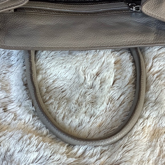 Prada Vitello Daino Gray Leather Satchel - Picture 13 of 15